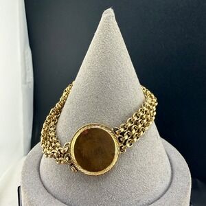 Vintage Speidel ID Bracelet‎ Engraved Gold Tone 6.5"